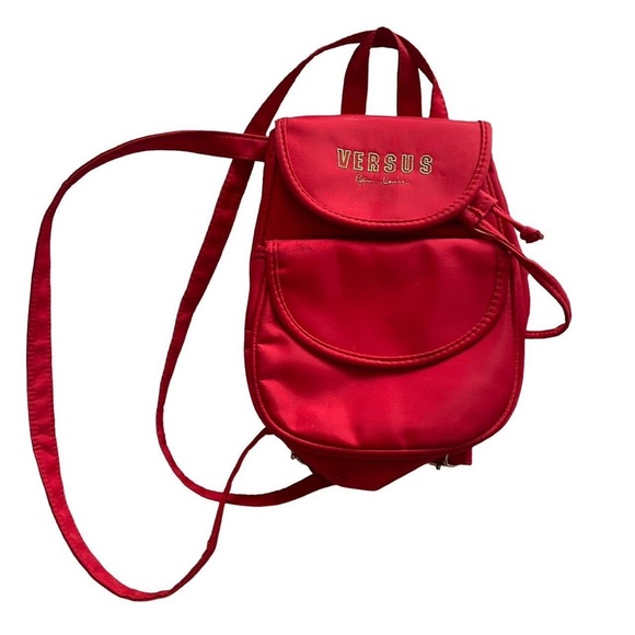 Versus‎ Versace red mini  nylon backpack - Picture 1 of 6